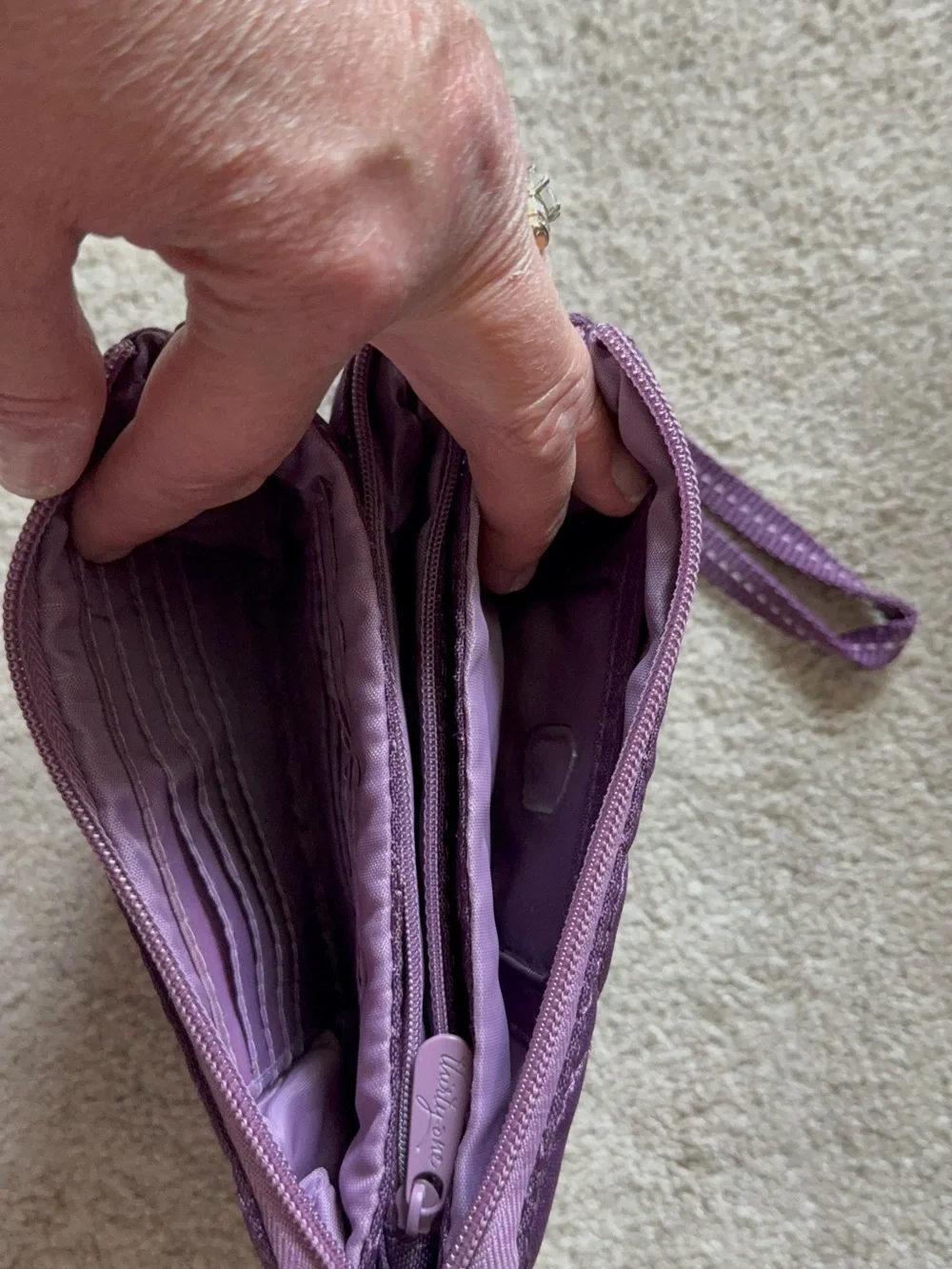 Thirty-one Purple Quilted Wristlet Wallet
